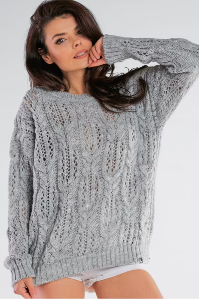Sweter Damski Model A444 Grey - awama — zdjęcie 1