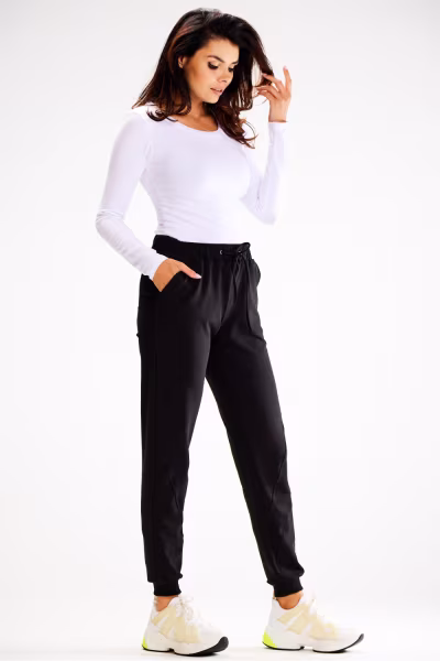 Spodnie Damskie Model A608 Black - awama — zdjęcie 2