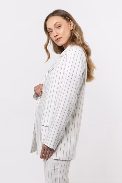Marynarka Model A728 Śmietanka - awama — zdjęcie 2