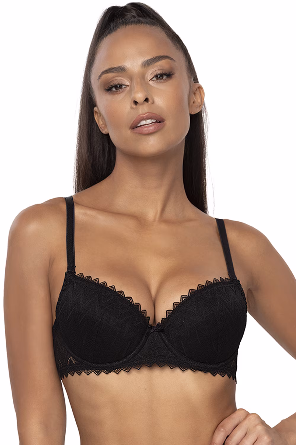 Biustonosz push up Biustonosz Push-up Model Elif  M-3802/11 Black - Mat