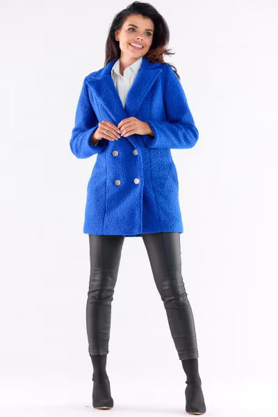 Płaszcz Damski Model A546 Blue - awama — zdjęcie 2