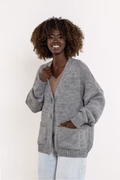Sweter Damski Model A756 Grey - awama — zdjęcie 1