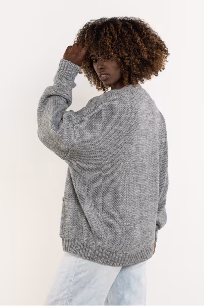 Sweter Damski Model A756 Grey - awama — zdjęcie 3