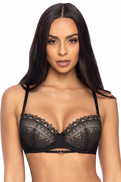 Biustonosz push up  Biustonosz Push-up Model 3539/11 Marion Black/Beige - Mat — zdjęcie 1