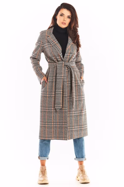 Płaszcz Damski Model A368 Navy - awama — zdjęcie 2