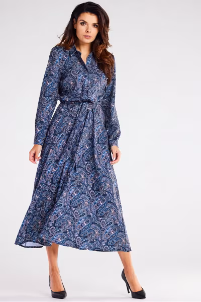 Sukienka Model A467 Navy Pattern - awama — zdjęcie 1