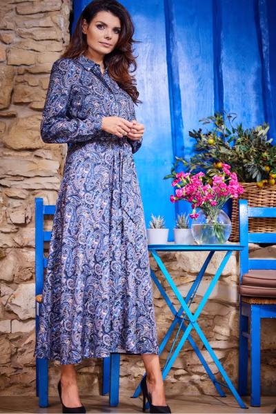 Sukienka Model A467 Navy Pattern - awama — zdjęcie 2