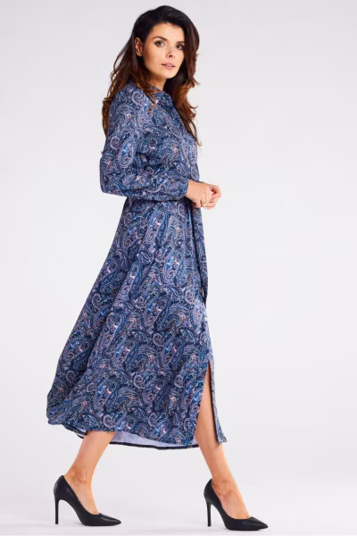 Sukienka Model A467 Navy Pattern - awama — zdjęcie 3
