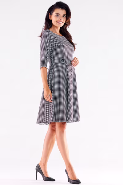 Sukienka Model A520 Houndstooth - awama — zdjęcie 2