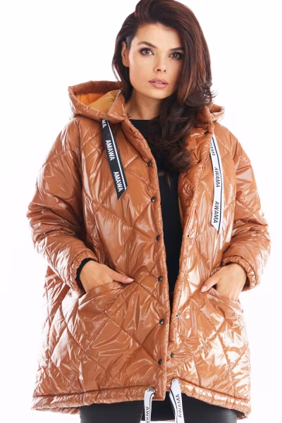Kurtka Damska Model A385 Beige Pikówka - awama — zdjęcie 1