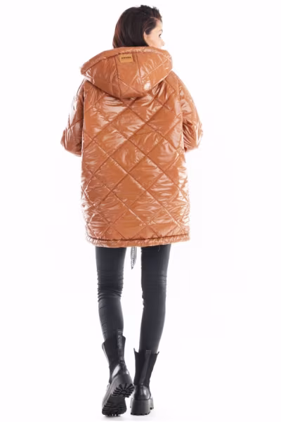 Kurtka Damska Model A385 Beige Pikówka - awama — zdjęcie 3