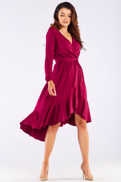 Sukienka Model A456 Bordo - awama — zdjęcie 2