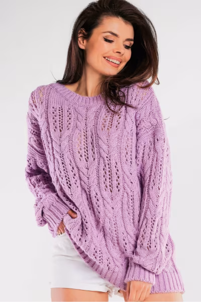 Sweter Damski Model A444 Violet - awama — zdjęcie 1