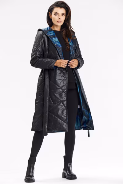 Płaszcz Damski Model A686 Black - awama — zdjęcie 2