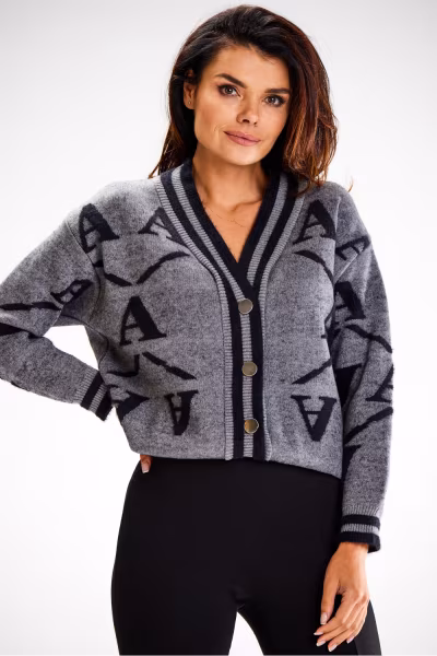 Sweter Damski Model A614 Grey - awama — zdjęcie 1