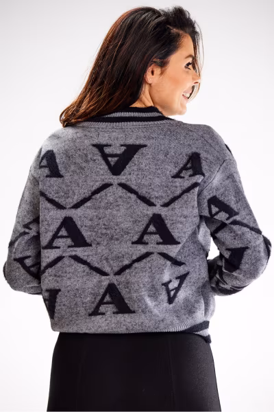 Sweter Damski Model A614 Grey - awama — zdjęcie 3
