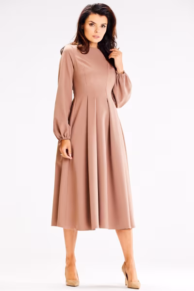 Sukienka Model A595 Cappuccino - awama — zdjęcie 2