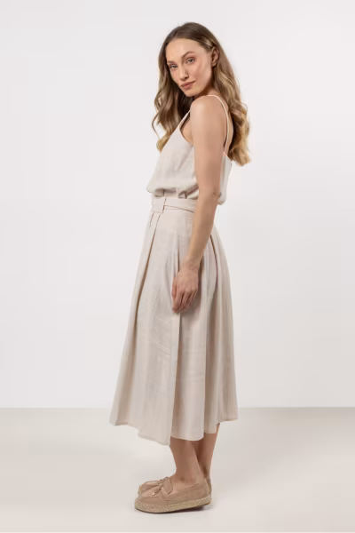 Spódnica Model A723 Beige - awama — zdjęcie 2