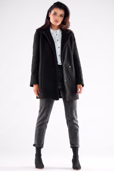 Płaszcz Damski Model A546 Black - awama — zdjęcie 2