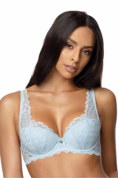 Biustonosz push up Biustonosz Usztywniany Model Carmela M-053/22 Błękit - Mat — zdjęcie 1