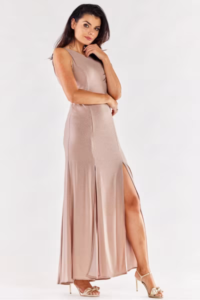 Sukienka Model A549 Beige - awama — zdjęcie 2