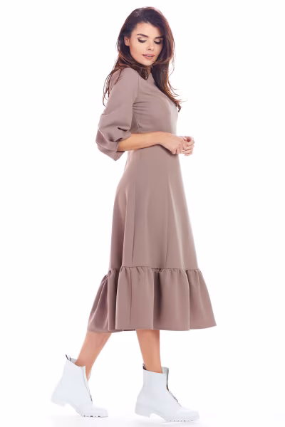 Sukienka Model A345 Cappuccino - awama — zdjęcie 2