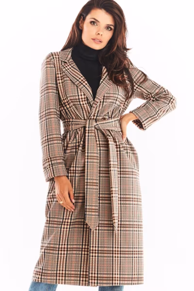 Płaszcz Damski Model A368 Brown - awama — zdjęcie 1