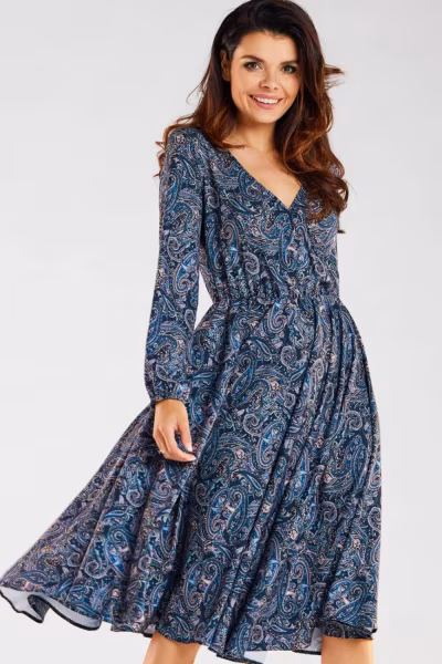 Sukienka Model A466 Navy Pattern - awama — zdjęcie 1