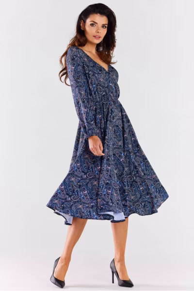 Sukienka Model A466 Navy Pattern - awama — zdjęcie 2
