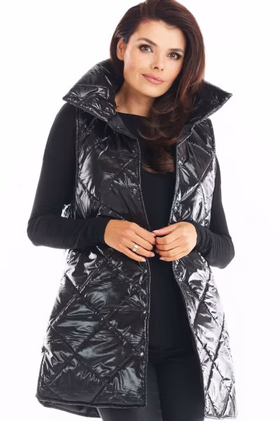 Kamizelka Damska Model A383 Black Pikówka - awama — zdjęcie 1