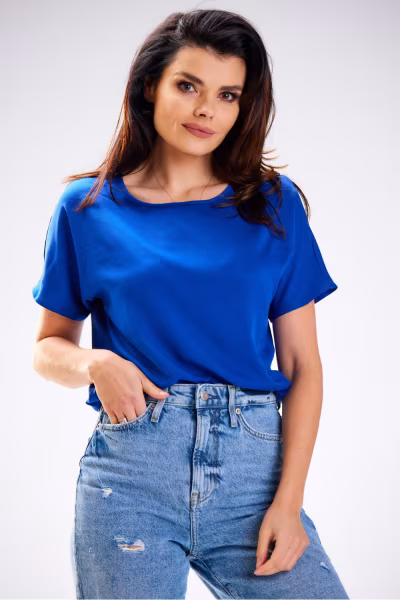 Bluzka Model A588 blue - awama — zdjęcie 1