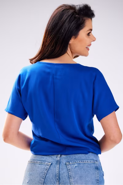 Bluzka Model A588 blue - awama — zdjęcie 3