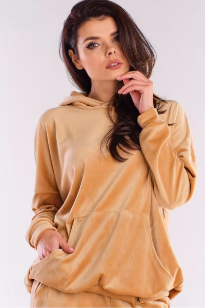 Bluza Damska Model A420 Beige - awama — zdjęcie 1