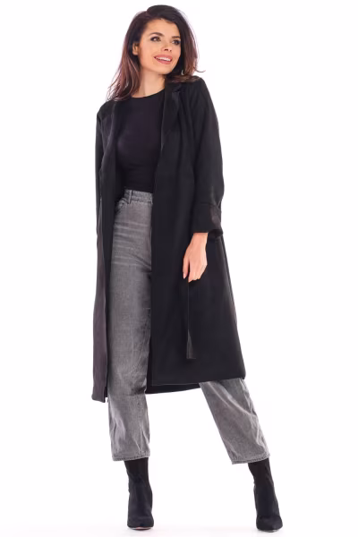 Płaszcz Damski Model A464 Black - awama — zdjęcie 2
