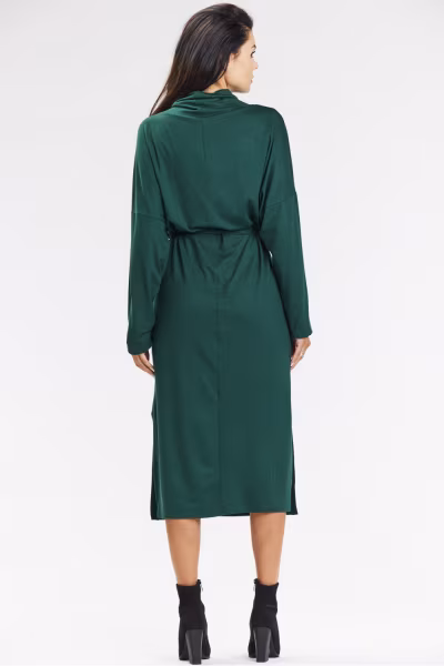 Sukienka Model A671 Bottle Green - awama — zdjęcie 3