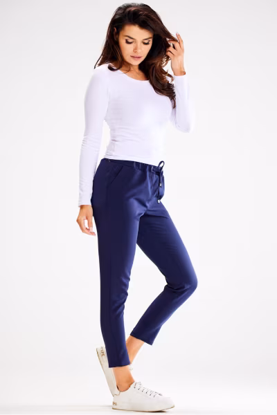 Spodnie Damskie Model A600 Navy - awama — zdjęcie 2