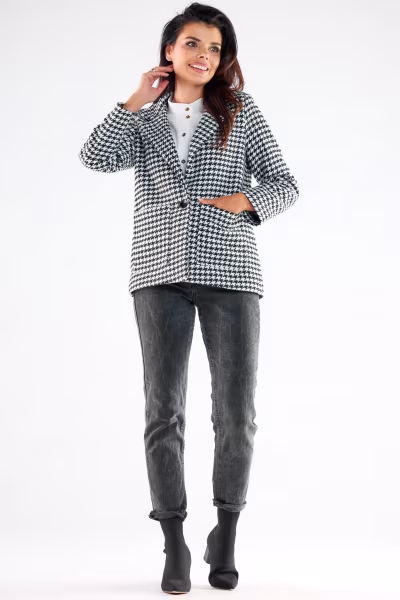 Kurtka Damska Model A545 Houndstooth - awama — zdjęcie 2