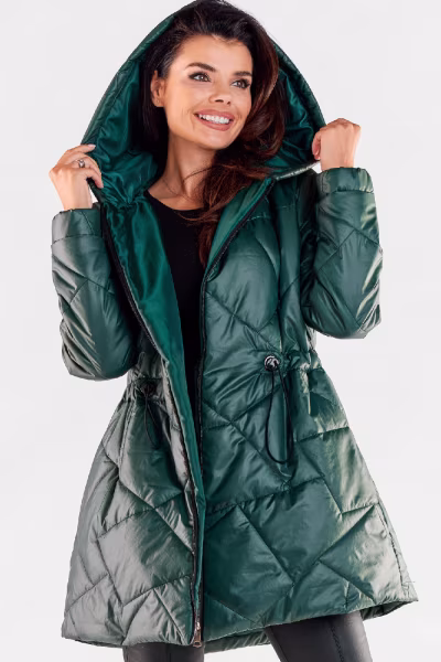 Kurtka Damska Model A540 Bottle Green - awama — zdjęcie 1