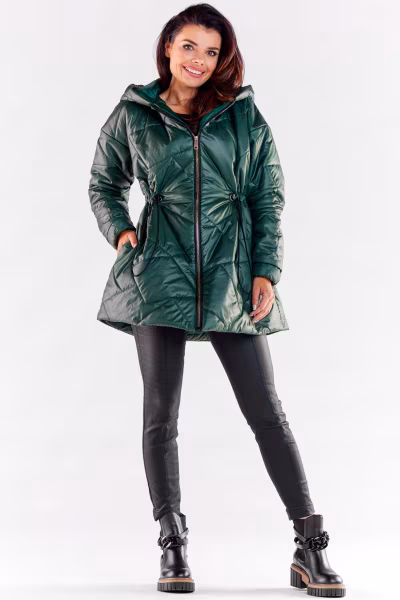 Kurtka Damska Model A540 Bottle Green - awama — zdjęcie 2