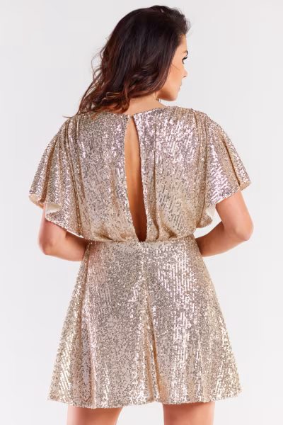 Sukienka Model A488 Beige - awama — zdjęcie 3