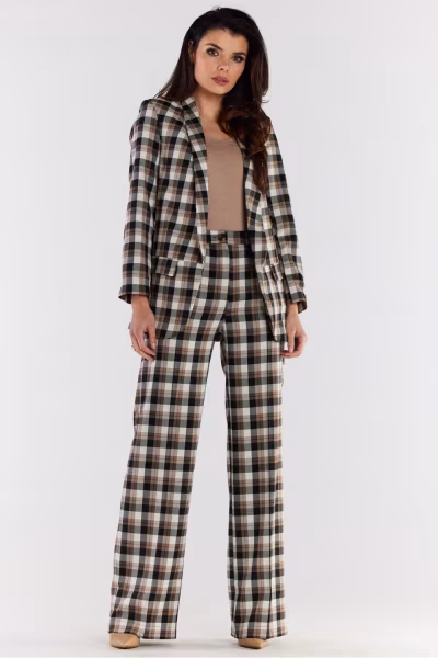 Spodnie Damskie Model A493 Brown/Beige - awama — zdjęcie 1