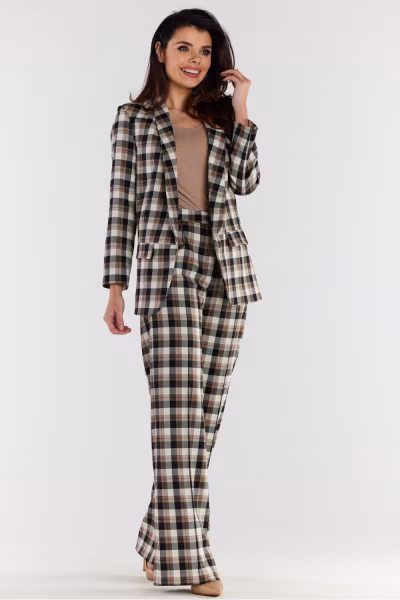 Spodnie Damskie Model A493 Brown/Beige - awama — zdjęcie 2