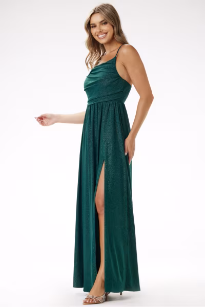 Sukienka Model A696 Bottle Green - awama — zdjęcie 2