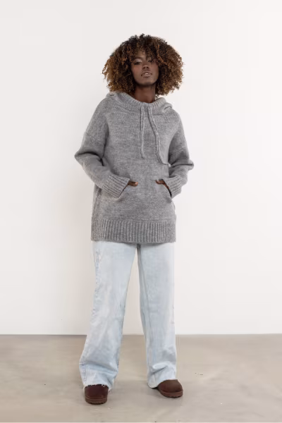 Sweter Damski Model A755 Grey - awama — zdjęcie 2