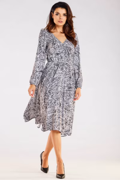Sukienka Model A466 Black/White Pattern - awama — zdjęcie 2