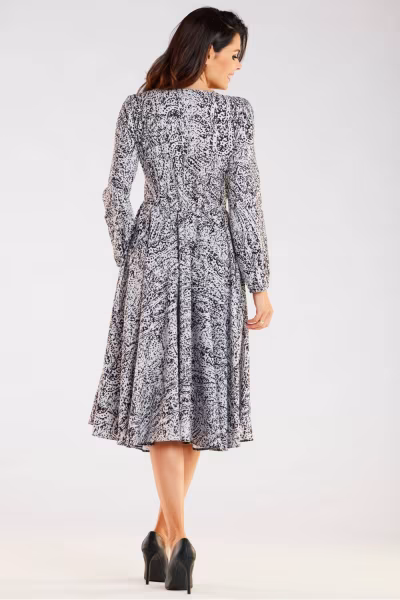 Sukienka Model A466 Black/White Pattern - awama — zdjęcie 3