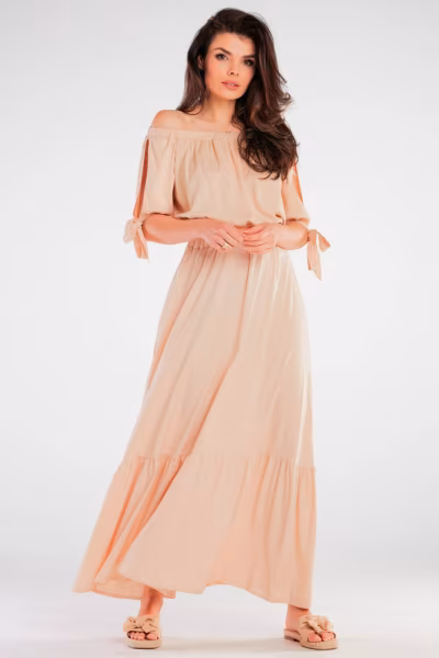 Spódnica Model A431 Beige - awama — zdjęcie 1