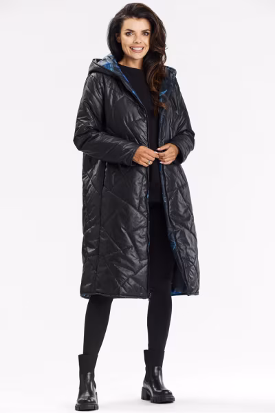 Płaszcz Damski Model A685 Black - awama — zdjęcie 2
