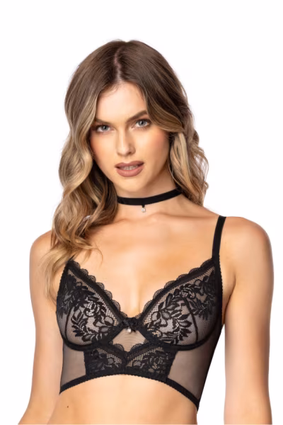 Biustonosz Soft Biustonosz Gorset Model Estelle G-0198/91  Black - Mat — zdjęcie 1