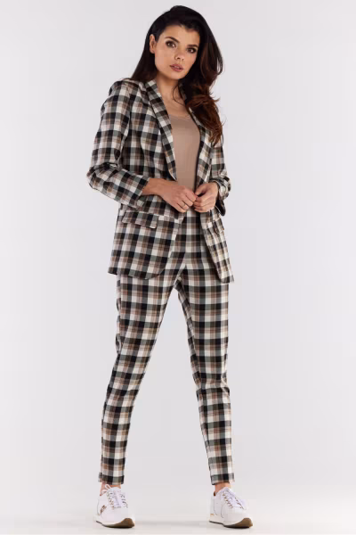 Spodnie Damskie Model A492 Brown/Beige - awama — zdjęcie 1